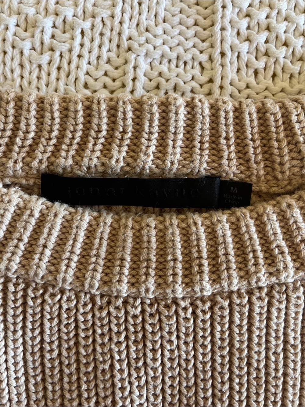 Jenni Kayne Cotton Fisherman Sweater in Oatmeal Sz M - Picture 5 of 11